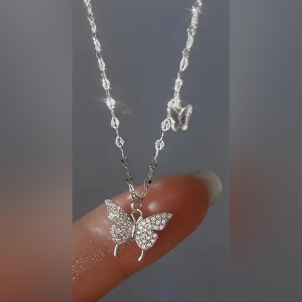 Happy ❤️ Valentines
Sterling Silver Necklace Butterfly & mini Butterfly Pendants